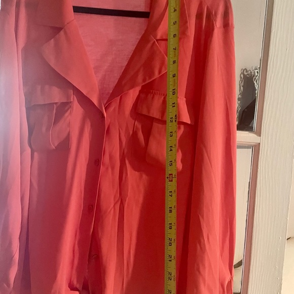 INC Plus size orange top with front tie. Size 3x - Picture 3 of 5